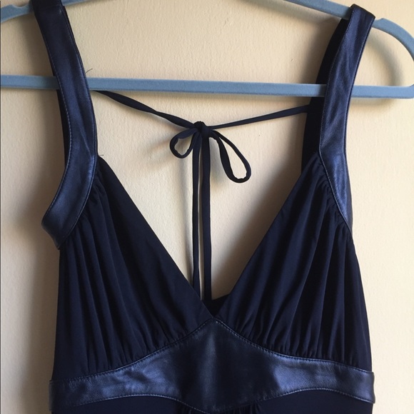 Carmim Osklen size M/L prom dress Brazil designer sexy maxi dress leather trim - Picture 11 of 13